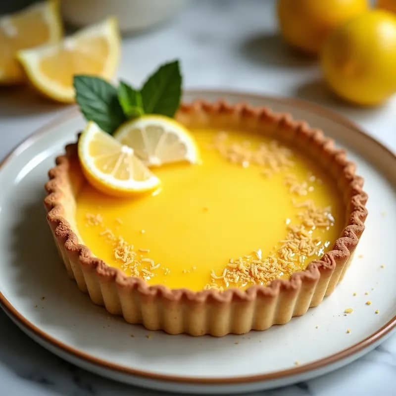 Tarte au Citron con Base de Almendra: Postre Francés Sin Gluten y Sin Lácteos