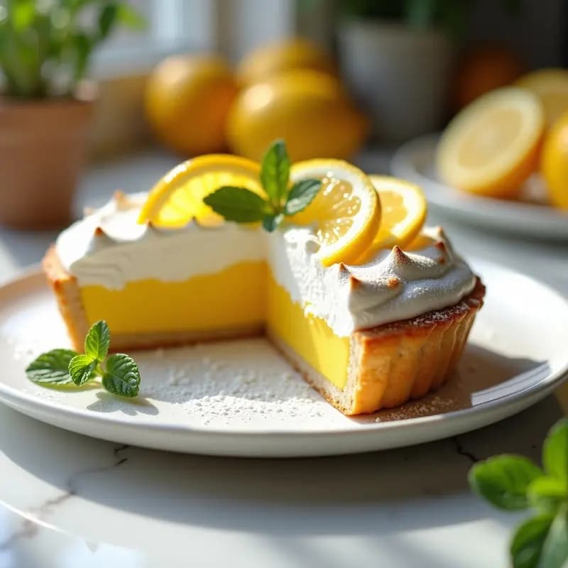 Tarte au Citron con Merengue Francés: Postre Francés Ácido y Dulce sin Horno