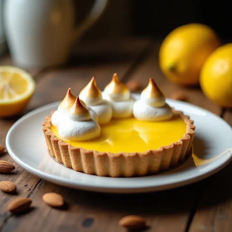 Tarte au Citron Francesa con Meringue Italiano: Postre Ácido y Dulce Perfecto