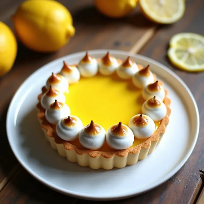 Tarte au Citron con Merengue de Aquafaba: Postre Francés Vegano y Sin Gluten