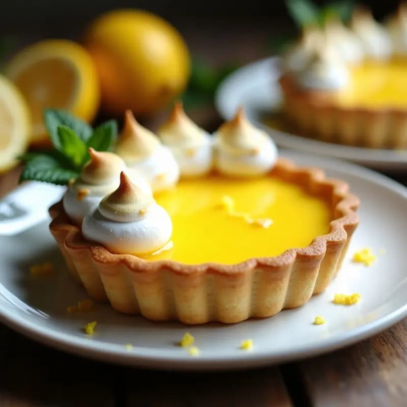 Tarte au Citron Francesa con Meringue de Aquafaba: Postre Sin Lactosa y Sin Gluten