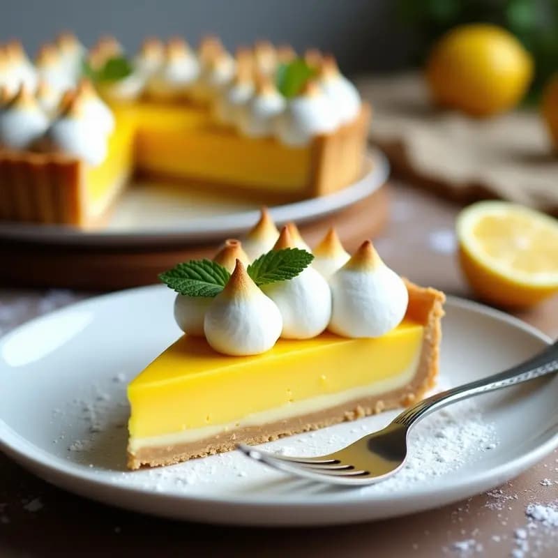 Tarte au Citron Francés con Meringue Italiano: Postre Sin Gluten de 2 Capas