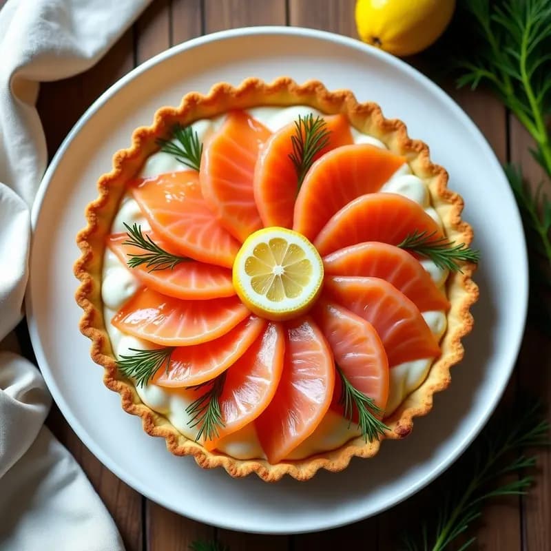 Tarta Salada de Salmón Ahumado y Queso Fresco: Receta Elegante en 30 Minutos