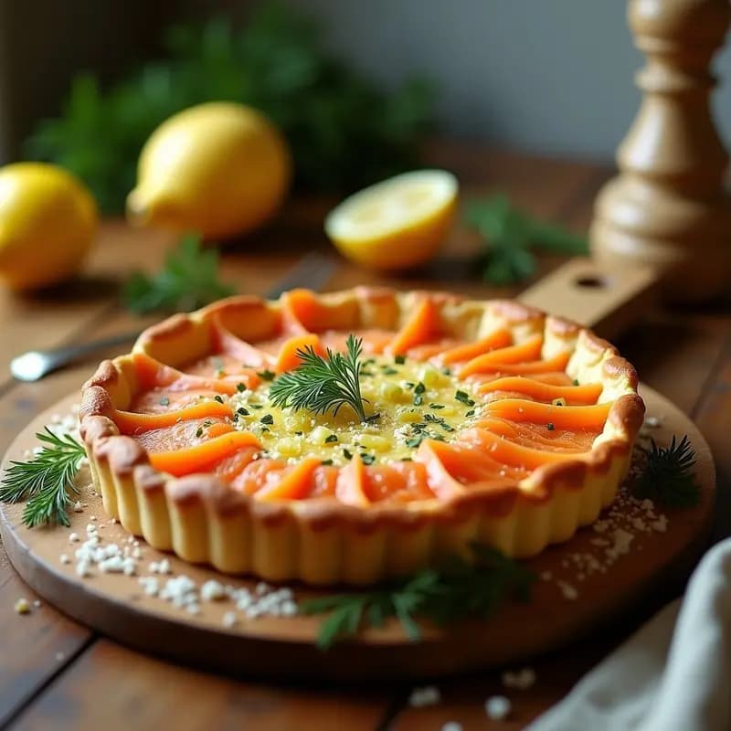 Tarte aux Poireaux et Saumon Fumé: Receta Francesa con Puerro y Salmón Ahumado