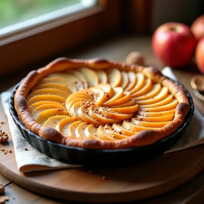 Tarte aux Pommes Francesa con Masa de Almendra y Canela: Postre Sin Gluten en Horno