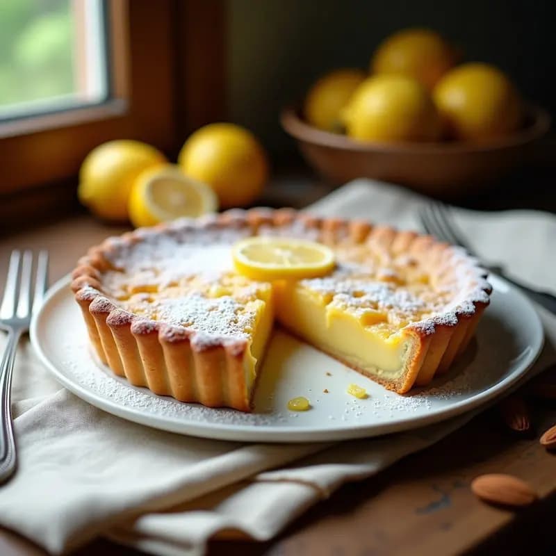 Tarte de Santiago de Almendra y Limón: Postre Español Tradicional y Sin Harina