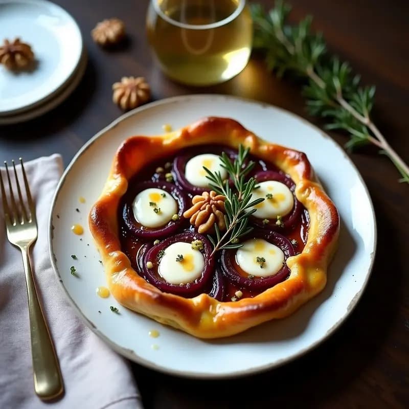 Tarte Tatin de Cebolla Caramelizada y Cabra: Entrante Francés Dulce-Salado en 25 Minutos