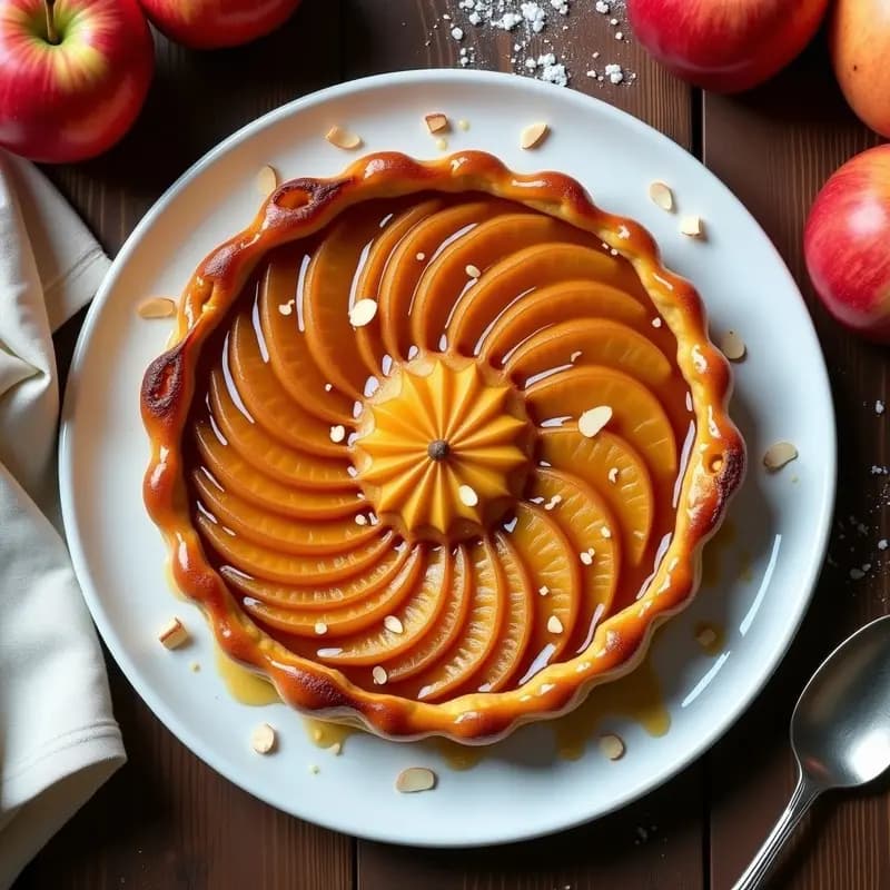 Tarte Tatin de Manzana y Caramelo: Receta Francesa Sin Azúcar con Endulzante Natural
