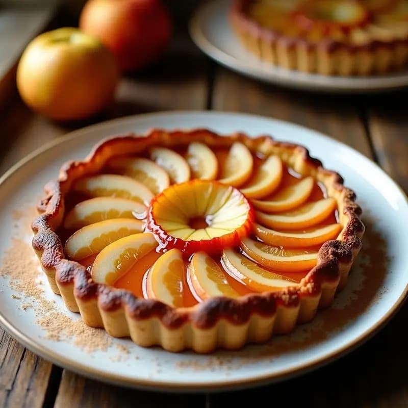 Tarte Tatin de Manzana y Peras con Masa de Avena: Postre Francés Sin Harina de Trigo