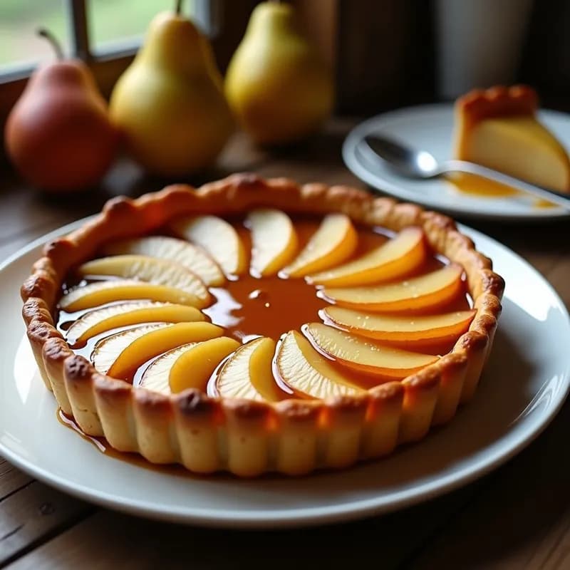 Tarte Tatin de Pera con Caramelo Salado: Receta Gourmet en 30 Minutos sin Horno