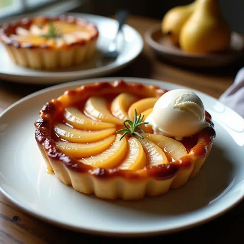 Tarte Tatin de Peras y Caramelo de Miel: Postre Francés Tradicional en 40 Minutos