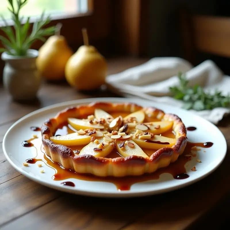 Tarte Tatin Francia de Peras y Queso de Cabra: Postre Invertido Salado-Dulce