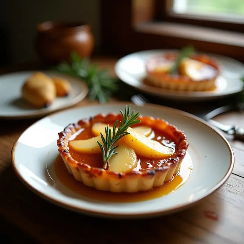 Tarte Tatin de Peras y Romero: Postre Francés Sin Azúcar con Stevia