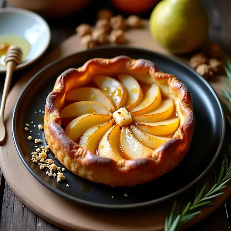 Tarte Tatin de Peras y Roquefort: Postre Francés Salado-Dulce con Masa Brisa Integral