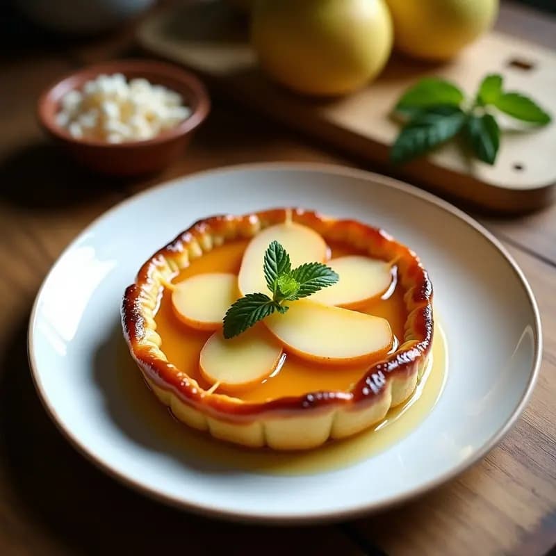 Tarte Tatin de Peras y Queso de Anacardos: Postre Francés Vegano y Sin Lactosa