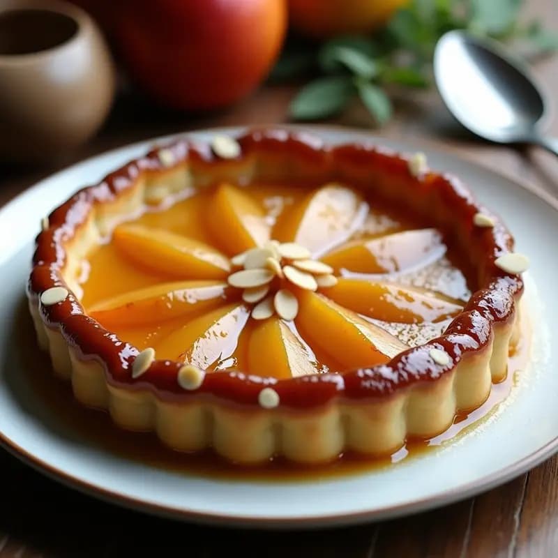 Tarte Tatin al Revés con Manzanas Caramelizadas: Postre Francés en Sartén
