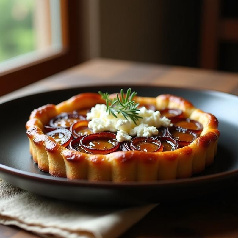 Tarte Tatin Salada de Cebolla Caramelizada con Miel: Receta Gourmet en 40 Minutos