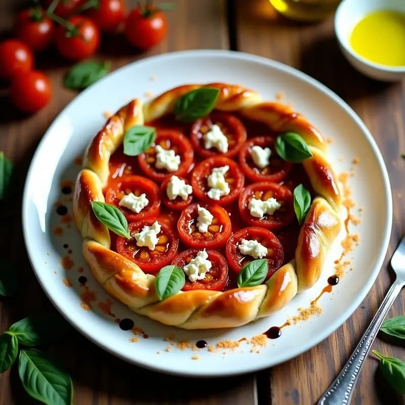 Tarte Tatin de Tomate: Versión Salada con Queso de Cabra y Albahaca