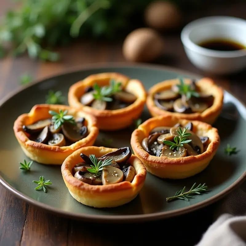 Tartelettes de Champiñones Portobello y Trufa con Base de Almendras: Entrante Francés Keto