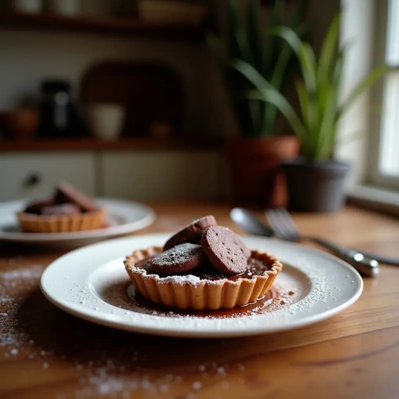 Tartelettes de Chocolate Negro y Puré de Dátiles: Postre Francés Sin Azúcar y Vegano