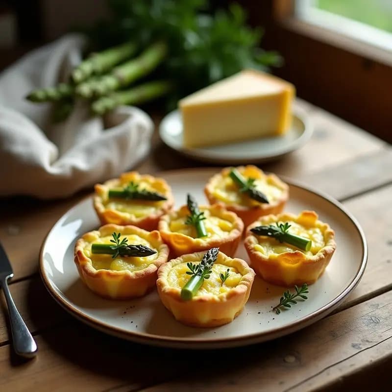 Tartelettes Francesas de Espárragos y Queso de Oveja: Receta Primaveral Sin Masa