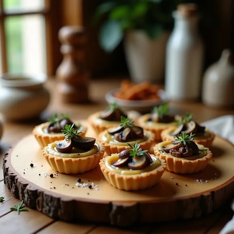 Tartelettes de Hongos Portobello y Trufa: Entrante Francés Vegano en Masa de Almendra