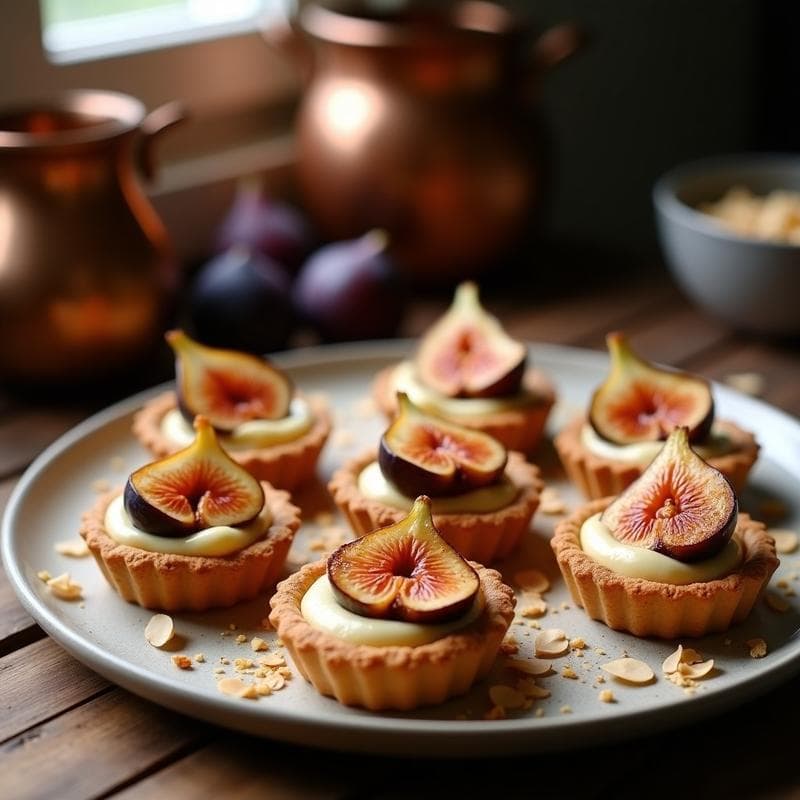 Tartelettes de Queso de Cashews y Higos Caramelizados: Postre Francés Sin Lactosa ni Azúcar