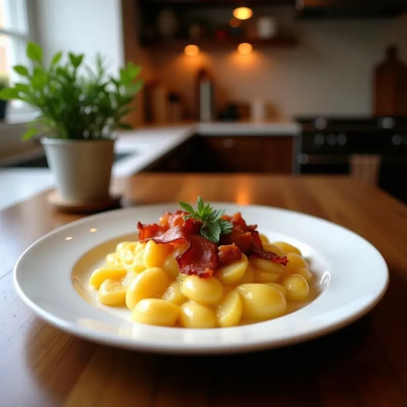 Tartiflette Francés con Patatas, Bacon y Queso Raclette: Plato de Montaña Hipercalórico