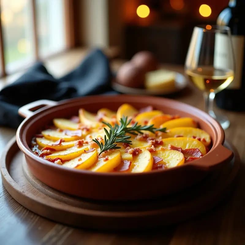 Tartiflette Francesa con Patatas, Queso Raclette y Tocino: Receta de Invierno en Cacerola