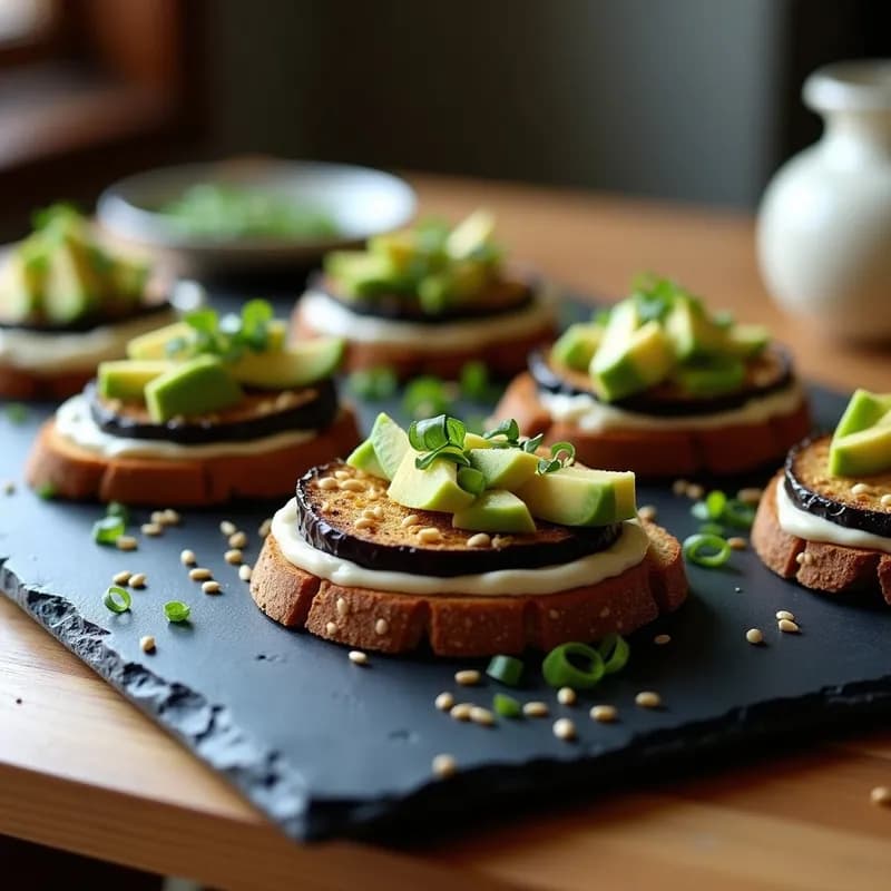Tartinas de Berenjena Ahumada con Miso: Receta Vegana y Alta en Proteína en 20 Minutos