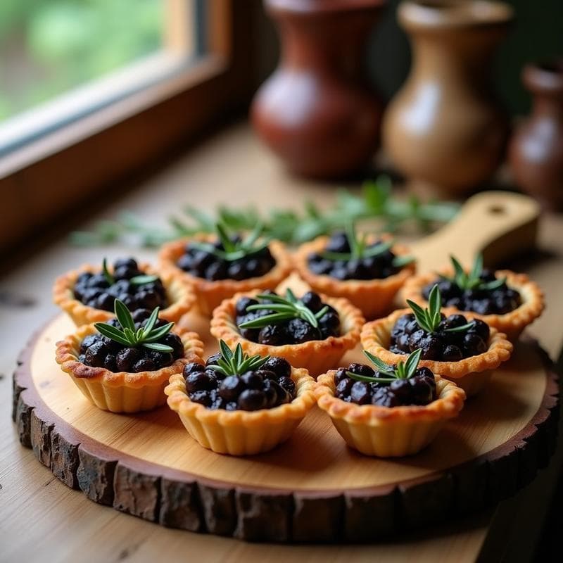 Tarts de Aceituna Negra y Romero: Aperitivo Griego Keto en 25 Minutos