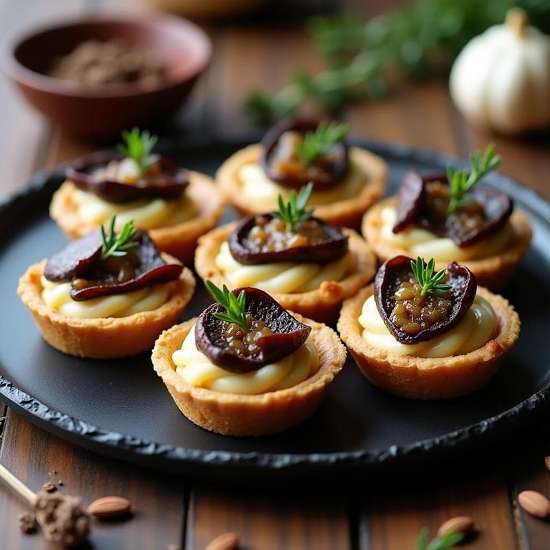 Tarts de Champiñones y Trufa Negra con Masa de Almendra: Receta Keto en 25 Minutos