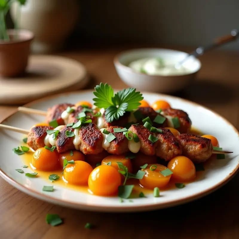 Tas kebab Turco de Cordero y Auberginas: Receta Tradicional en Airfryer con Salsa de Yogur