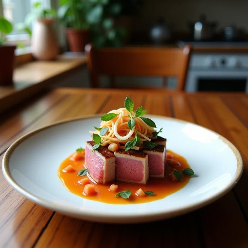Tataki de Atún con Higos Frescos: Receta Gourmet en 15 Minutos con Toque Mediterráneo