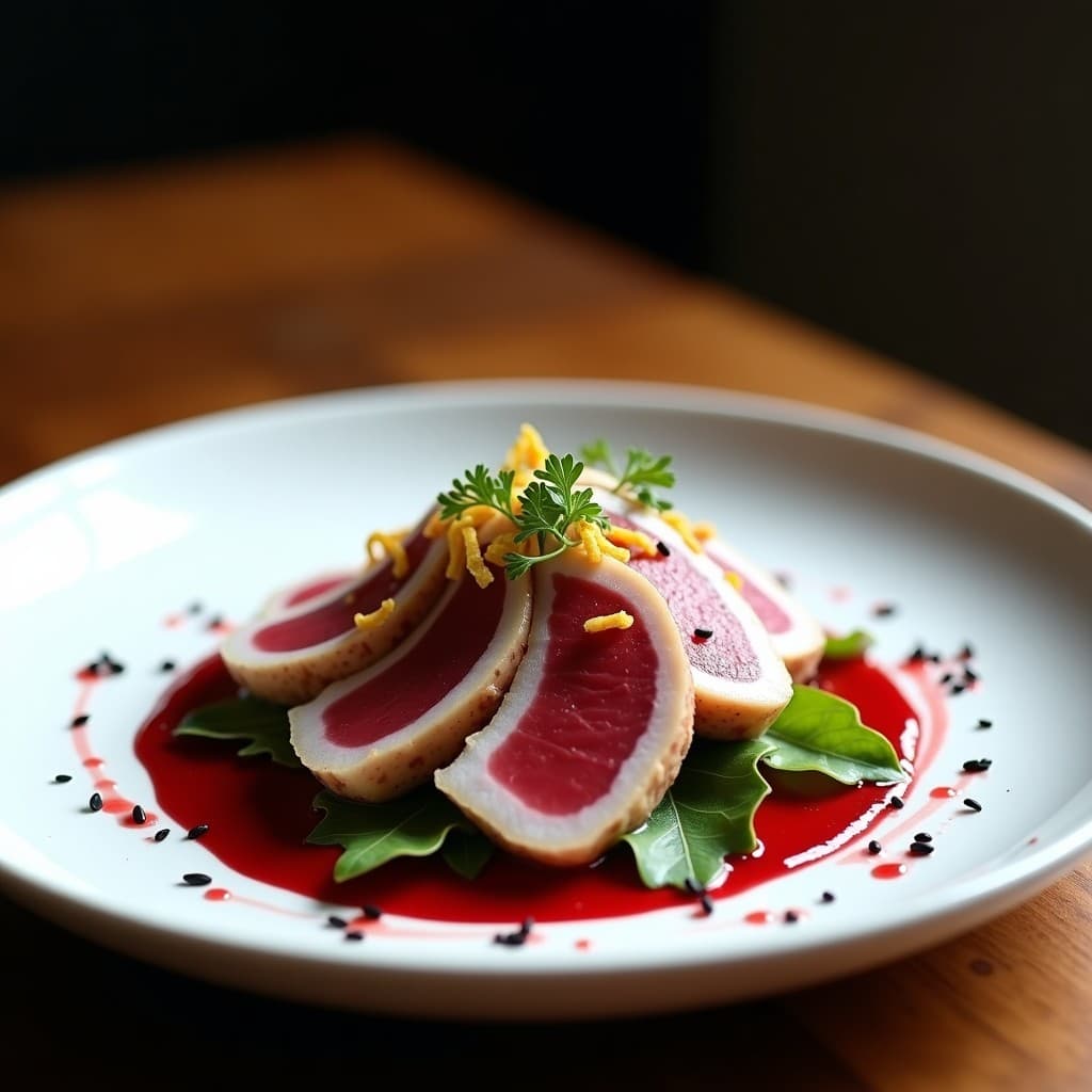 Tataki de Atún con Salsa de Frambuesa y Rúcula: Receta Peruana Gourmet en 10 Minutos