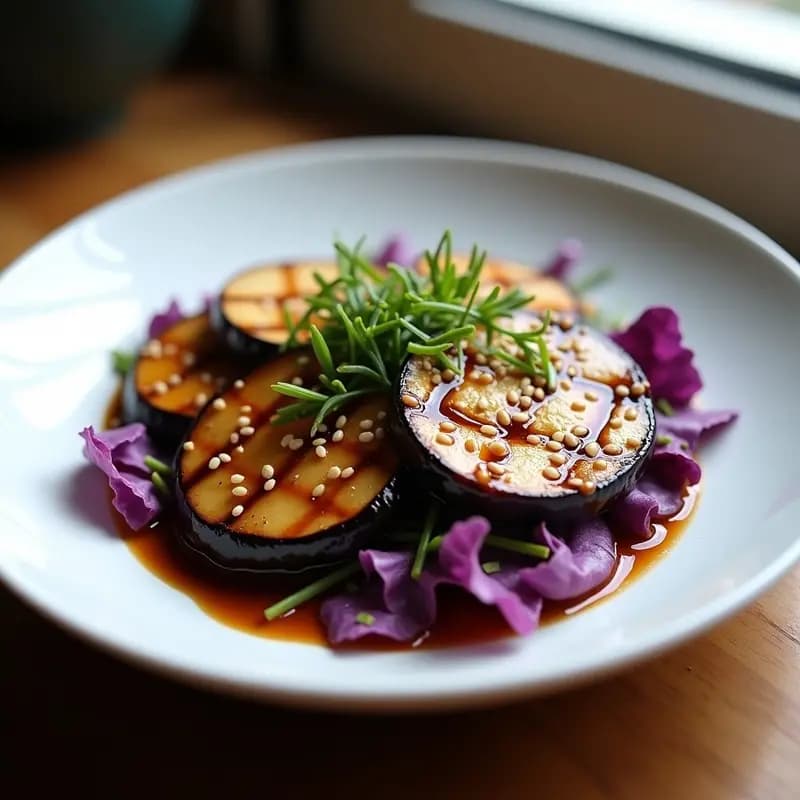 Tataki de Berenjena Ahumada con Salsa Teriyaki: Receta Vegana y Rápida en 20 Minutos