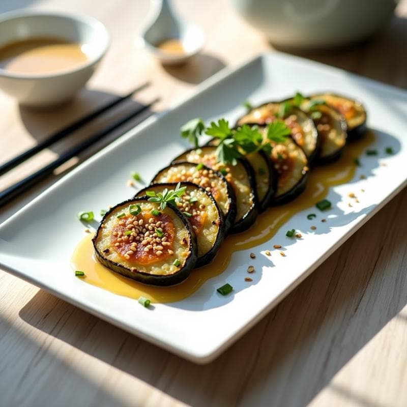 Tataki de Calabacín y Berenjena: Receta Vegana con Salsa de Tahini y Limón