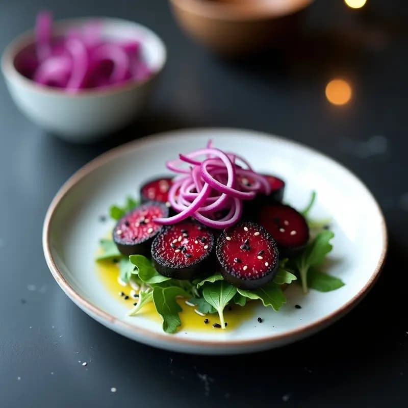 Tataki de Remolacha Vegano con Cebolla Morada: Receta Rápida y Alta en Proteína