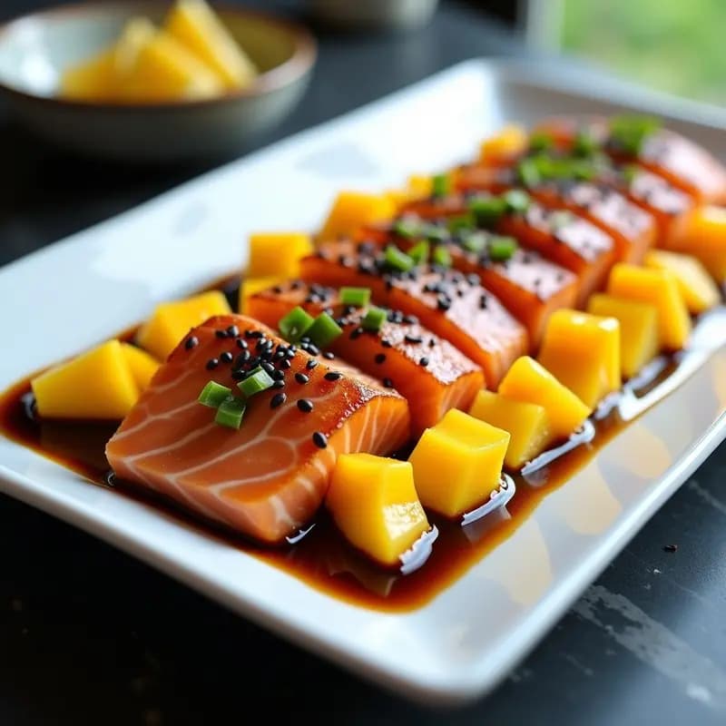 Tataki de Salmón con Mango: Receta en Airfryer Crujiente y Rápida en 12 Minutos