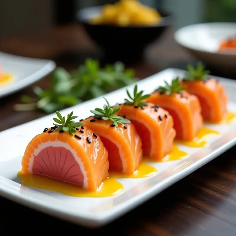 Tataki de Salmón con Maracuyá y Salsa de Soja: Receta Japonesa en 15 Minutos con Toque Tropical