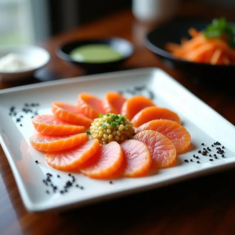 Tataki de Salmón con Salsa de Wassabi y Encurtidos de Jengibre: Receta Japonesa en Airfryer