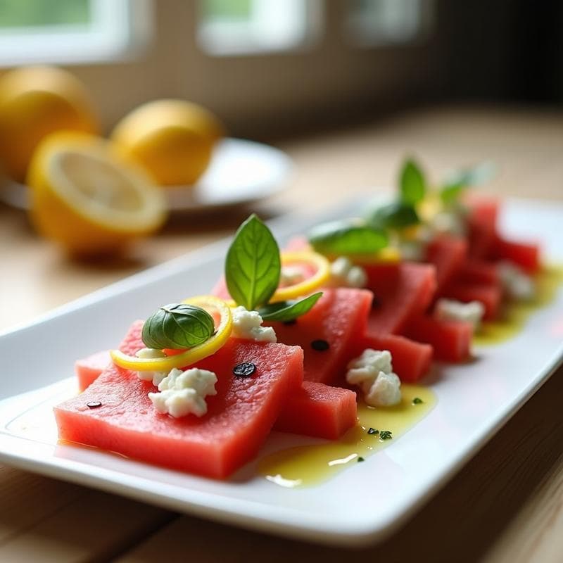 Tataki de Sandía y Queso Feta: Receta Veraniega Sin Cocción con Toque Salado