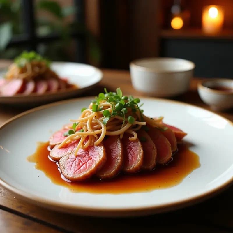 Tataki de Ternera con Cebolla Caramelizada: Receta Gourmet en 20 Minutos con Salsa Teriyaki Casera