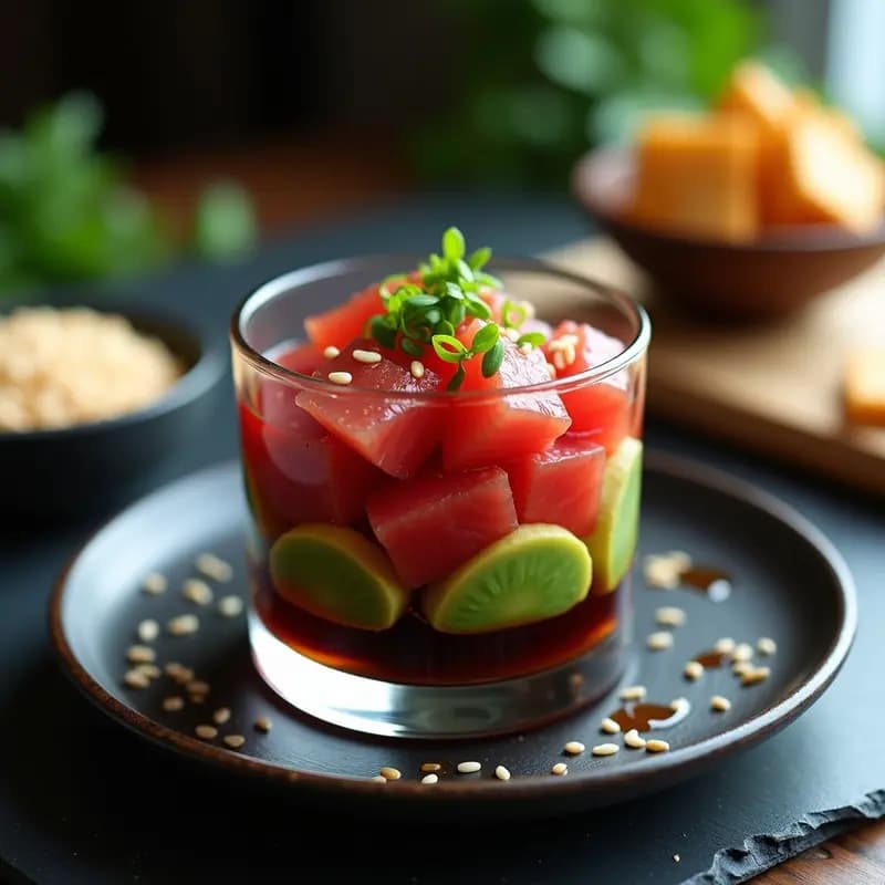 Tatar de Atún con Aguacate y Salsa de Soja: Receta Japonesa Rápida y Gourmet