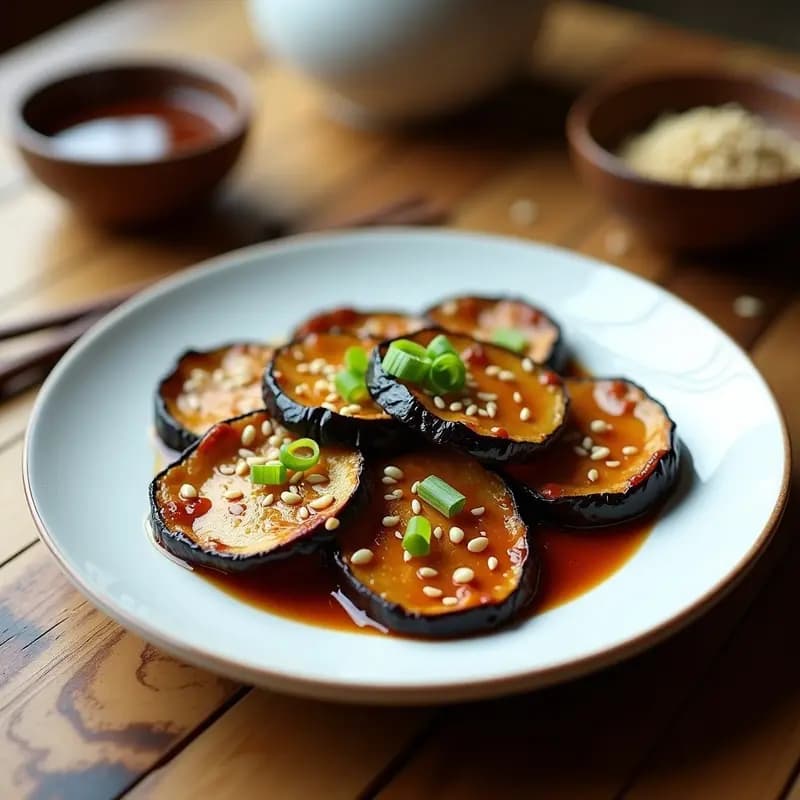 Tatim de Berenjena y Miso Blanco: Receta Japonesa en Airfryer con Glaseado Teriyaki