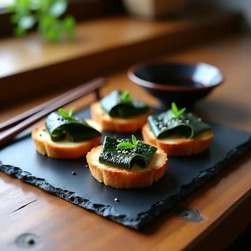 Tartín de Algas Nori Ahumadas: Receta Japonesa en 15 Minutos con Toque Crujiente