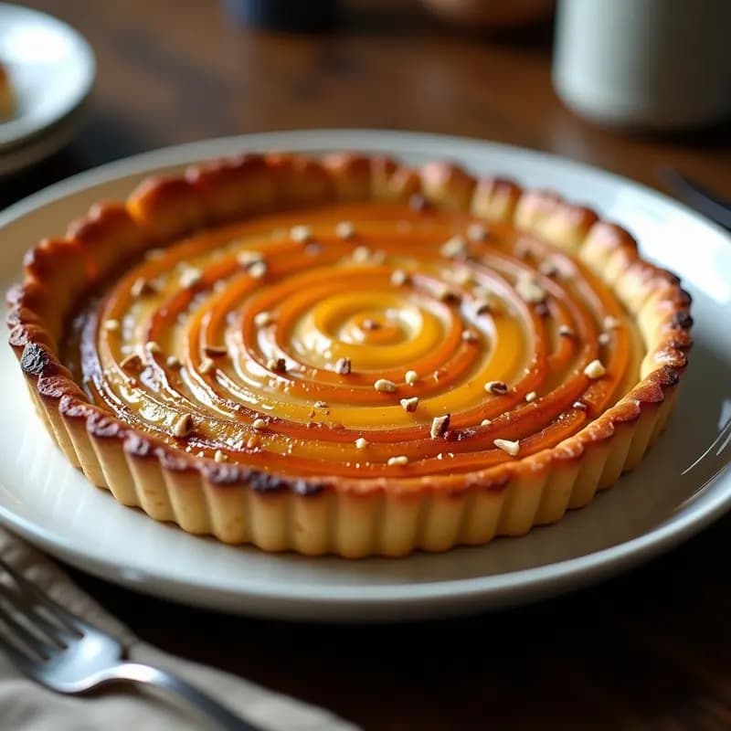 Tartaleta Tatin de Apio y Nueces con Caramelo Salado: Postre Elegante en 30 Minutos