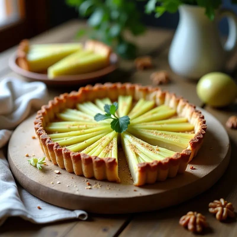 Tartaleta de Apio y Nueces con Toque de Nuez Moscada: Receta Sin Horno en 20 Minutos