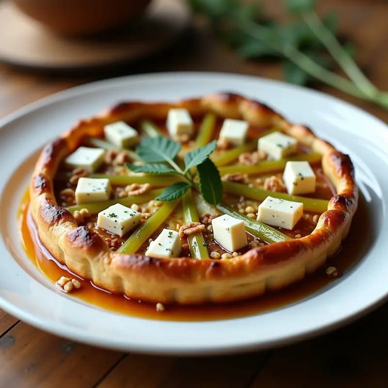 Tartaleta Tatin de Apio y Queso Azul: Receta Gourmet en Horno en 30 Minutos