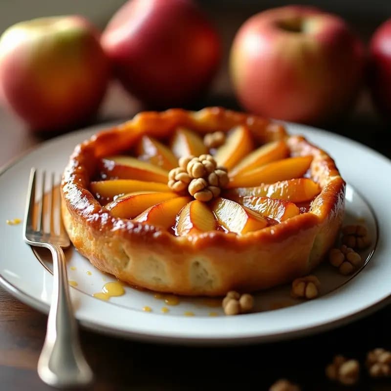 Tarta Tatin de Manzana con Glaseado de Vinagre de Sidra: Receta Francesa Crujiente en 1 Hora